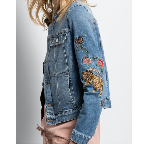 Zadig Kioky Embroidered Tattoo Denim Jacket - Picture 2 of 7